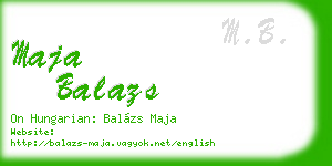 maja balazs business card